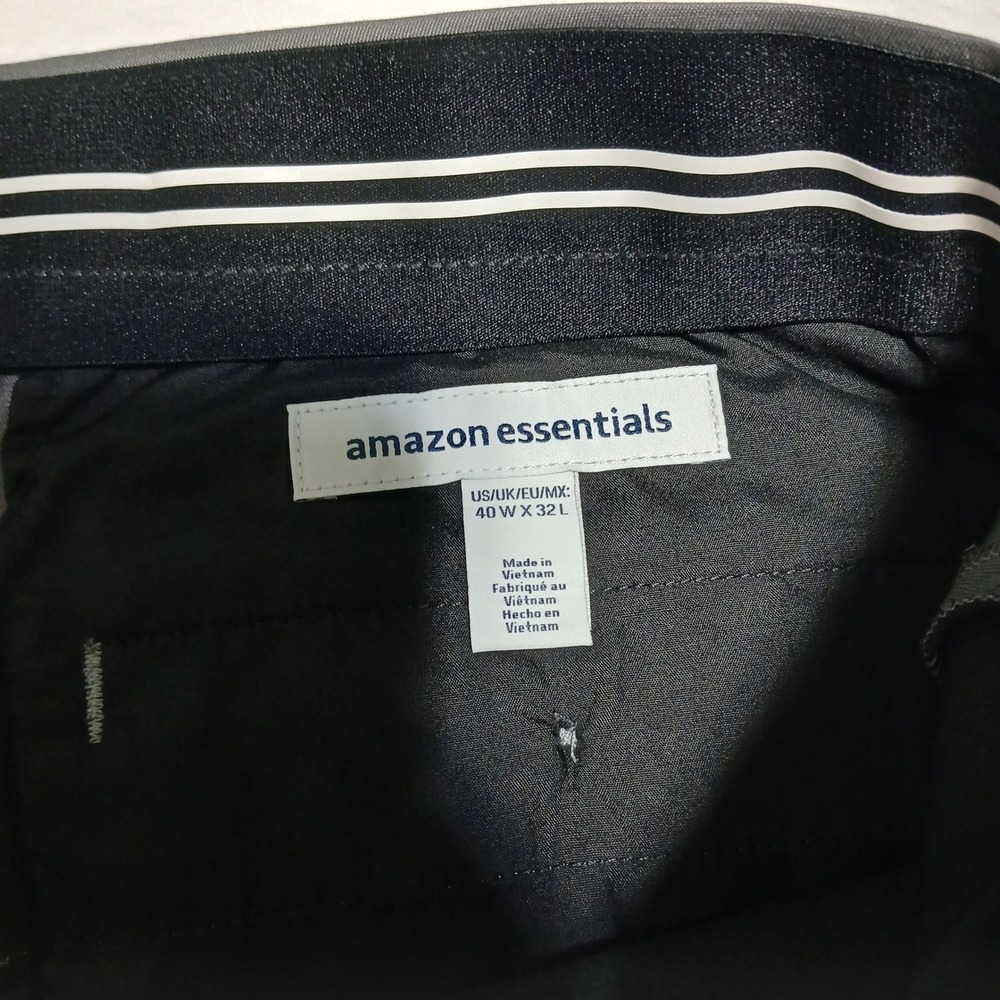 Amazon Essentials Gray Slim Fit Dress Pants Stretch 40x32‎ - Picture 3 of 7